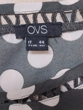 Top OVS pois nero/bianco smanicato