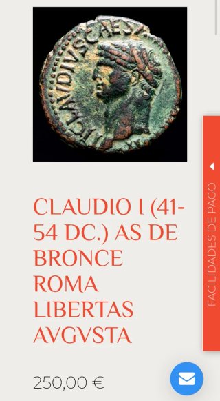Moneda Romana As Claudio Libertas Augusta