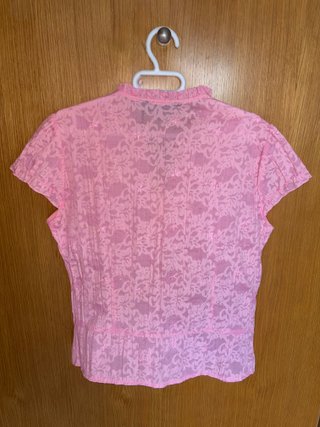 Blusa rosa coquette ribeteada vintage yk2