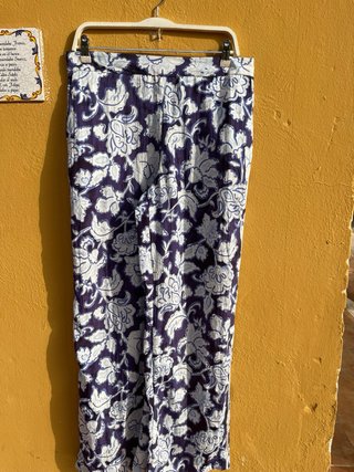 Conjunto Zara Estampado Floral Azul y Blanco