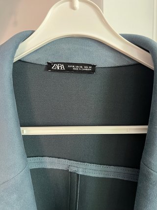 Abrigo largo azul grisáceo Zara