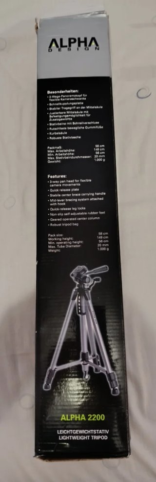 Trípode Alpha 2200 Design para cámara