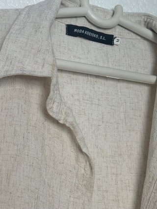 Camisa de lino beige