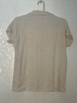 Camisa de lino beige