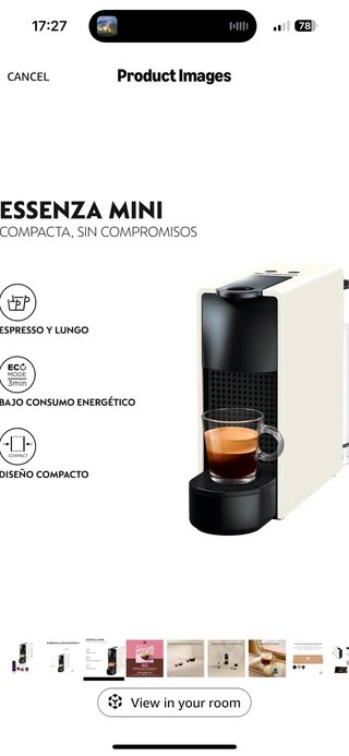 Cafetera Nespresso Krups Essenza Mini XN1101PR5