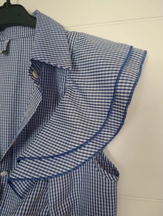 Blusa Vichy Azul y Blanca