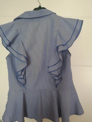 Blusa Vichy Azul y Blanca