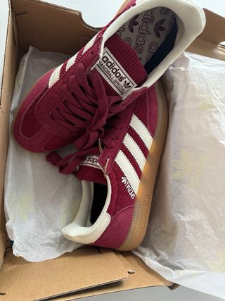 Zapatillas retro en pana y ante (Granate/Burdeos)