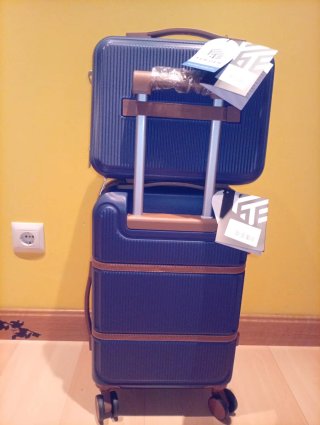 Maleta de cabina FUEGER azul y neceser