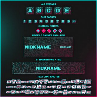Overlay Stream Neon Estilo Topografico