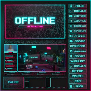Overlay Stream Neon Estilo Topografico