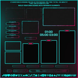 Overlay Stream Neon Estilo Topografico
