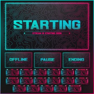 Overlay Stream Neon Estilo Topografico
