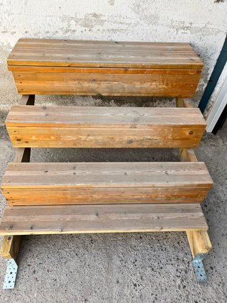 Escalera exterior madera 4 peldaños