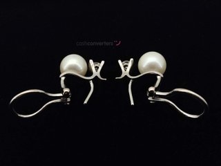 pendientes oro 18k con piedra con diamante,perla