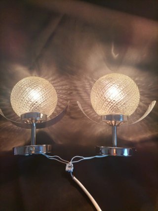 Coppia Applique Vintage Mid-Century Anni '70