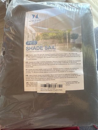 2 Toldos Vela Rectangular 5x3,5m Gris