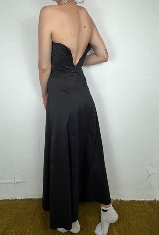 Vestido largo negro Y2K corsé gótico