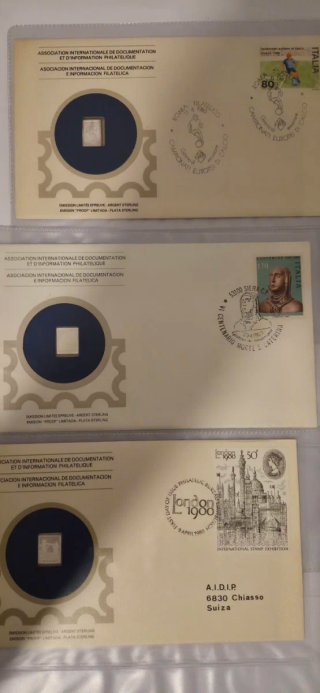 Lote 10 Sobres Primer Día Sello Plata Sterling 999