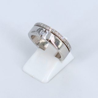 Anillo Oro Blanco 18K, Circonitas, 11.33gr, T-14