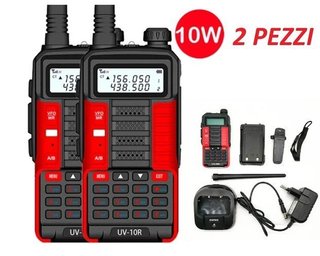 2x Radio Baofeng UV-10R Ricetrasmittente VHF/UHF