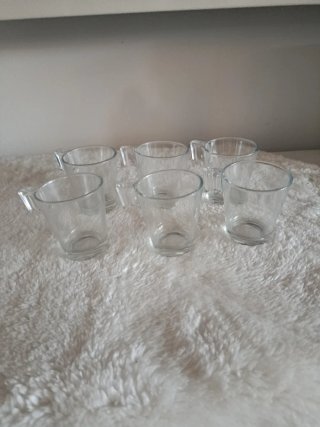 Juego 6 Tazas Cristal. Tamaño 6.5 cm