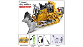 Lote de juguetes RC excavadora camión y bulldozer