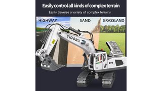 Lote de juguetes RC excavadora camión y bulldozer