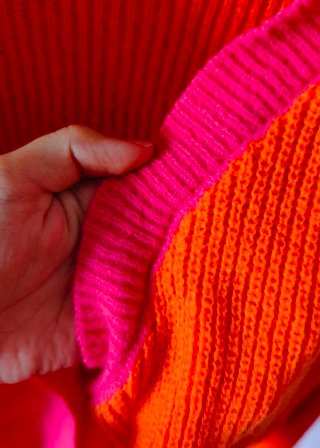 Cárdigan Naranja y Rosa