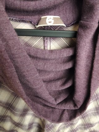 Jersey cuello alto capucha cuadros talla única