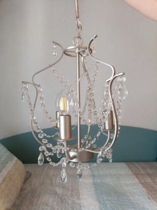 Lámpara colgante IKEA cristal y metal