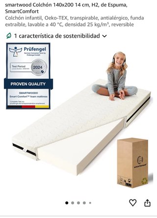 Cama Montessori 140x200 + colchón