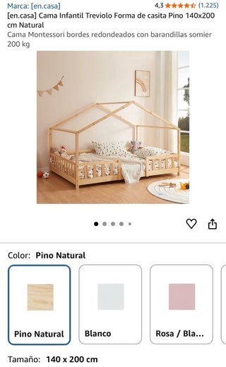 Cama Montessori 140x200 + colchón