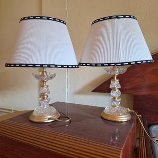 Lámpara de techo vintage madera y cristal