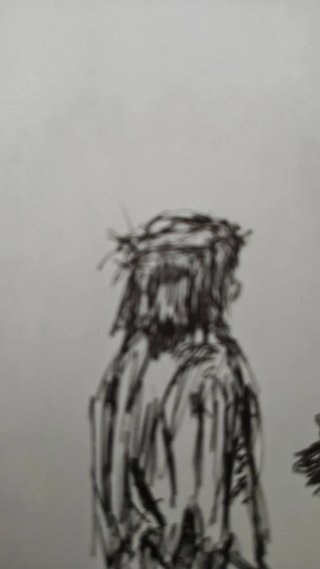 Dibujo original "Pilatos presenta a Jesús"