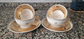 Tazas Tú y Yo Porcelana Dorada