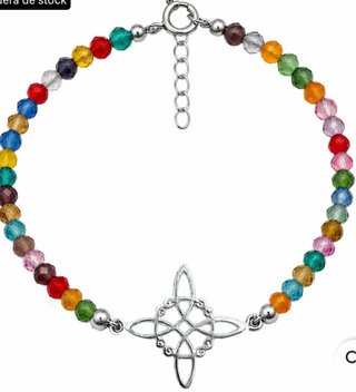 Pulsera Nudo Celta Multicolor Plata