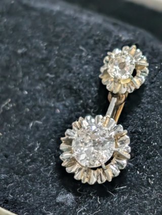 Pendientes Dormilonas Antiguos Diamantes