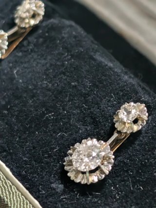 Pendientes Dormilonas Antiguos Diamantes