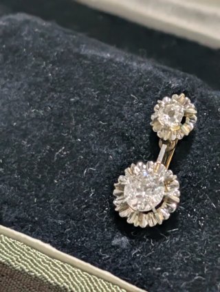 Pendientes Dormilonas Antiguos Diamantes