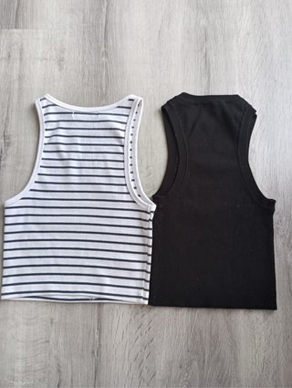 Conjunto 2 Tops Rayas y Negro