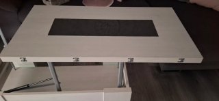 Mesa elevable extensible madera y metal