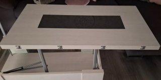 Mesa elevable extensible madera y metal