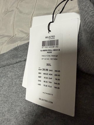 Jersey Cuello Cisne Gris Talla XXL