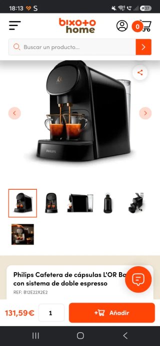 Cafetera Philips L'Or Barista Cápsulas doble cafe