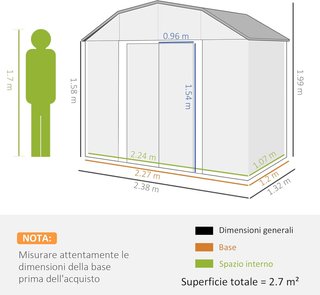 Caseta de Jardín 2.7M² de Acero Galvanizado con Estantes Ajustables, Salidas de Aire, Cobertizo de Jardín con Cerradura, Techo Inclinado, Doble Puertas Correderas Bloqueables, Gris Oscuro