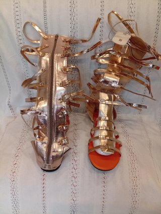 Sandalias romanas doradas mujer talla 39