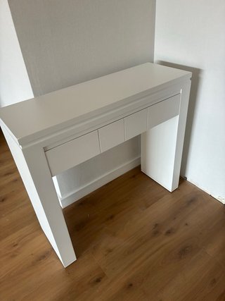 Mueble de entrada lacado blanco 90*31 con cajon