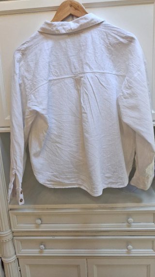 Camisa Lino Zara Talla M Blanca