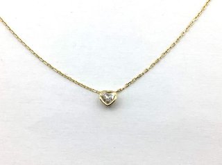 Collar Oro 18k Corazón Diamante Laboratorio 20cm